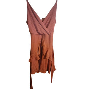 Trixie glowy wrap dress peachy salmon color size large